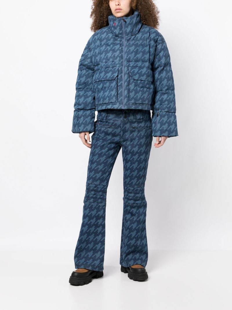 Blue Auroral Denim Flare Ski Trousers