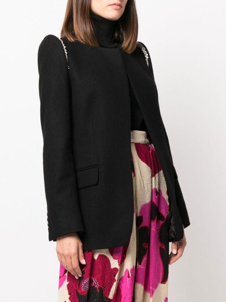 Black Embellished Wool Blazer