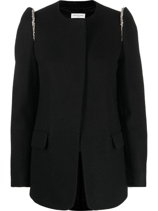 Black Embellished Wool Blazer