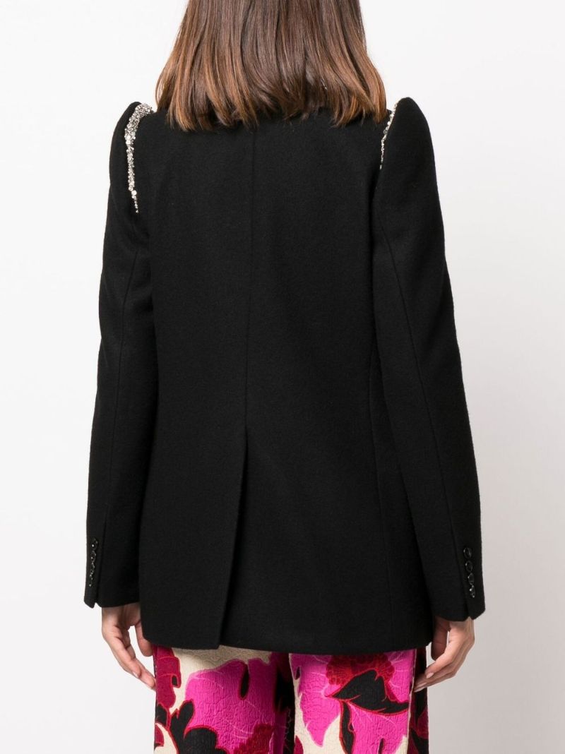 Black Embellished Wool Blazer