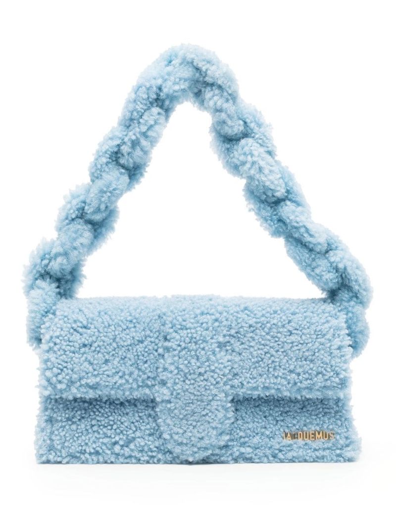 Blue Le Bambidou Shearling Shoulder Bag