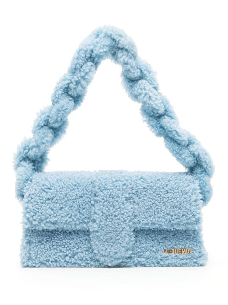 Blue Le Bambidou Shearling Shoulder Bag