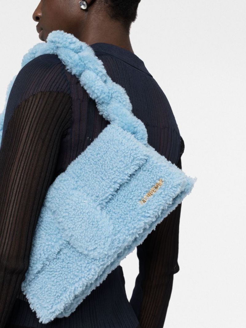 Blue Le Bambidou Shearling Shoulder Bag