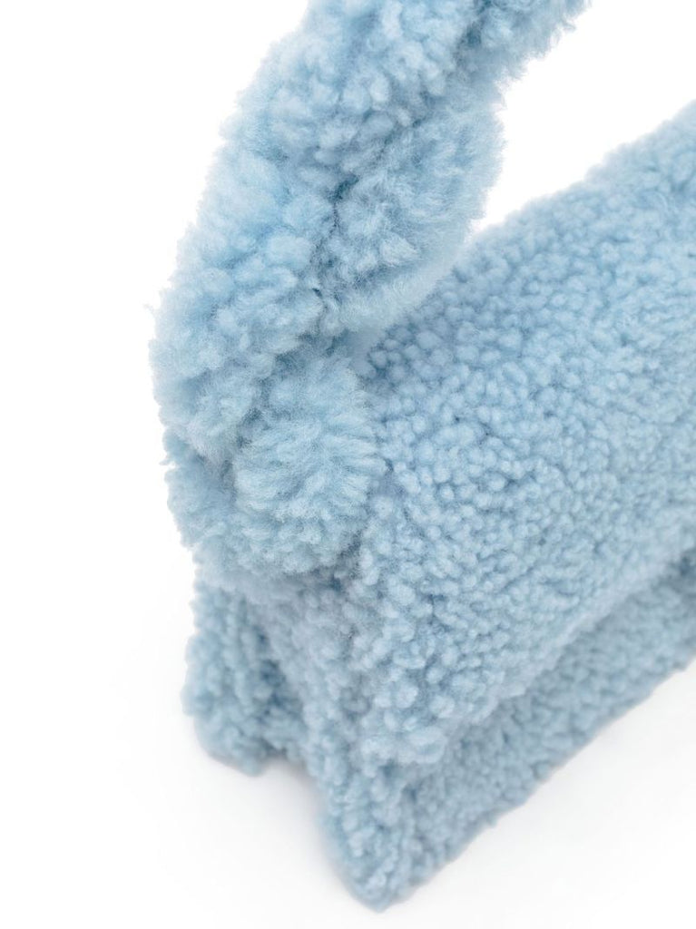 Blue Le Bambidou Shearling Shoulder Bag