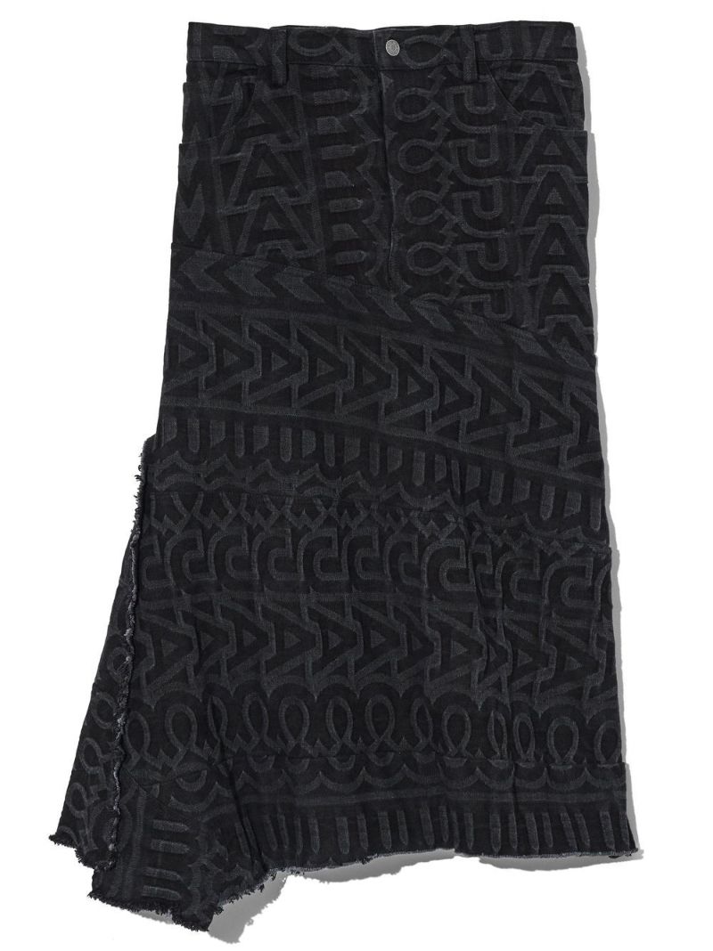 Black the Monogram Denim Skirt