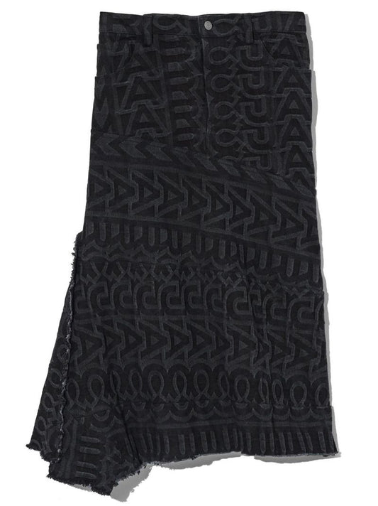 Black the Monogram Denim Skirt