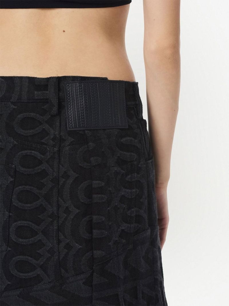 Black the Monogram Denim Skirt