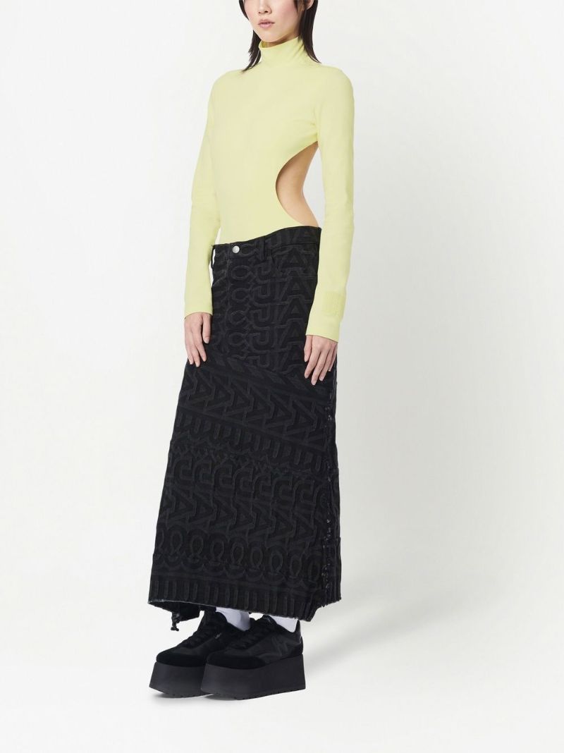 Black the Monogram Denim Skirt