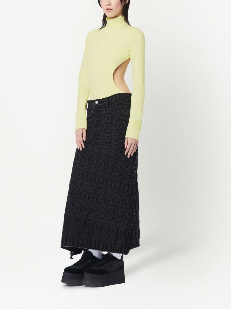 Black the Monogram Denim Skirt