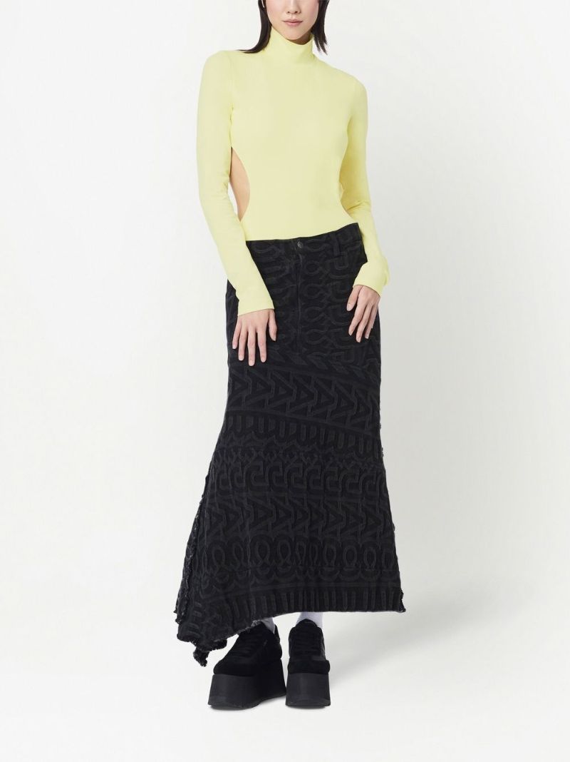 Black the Monogram Denim Skirt