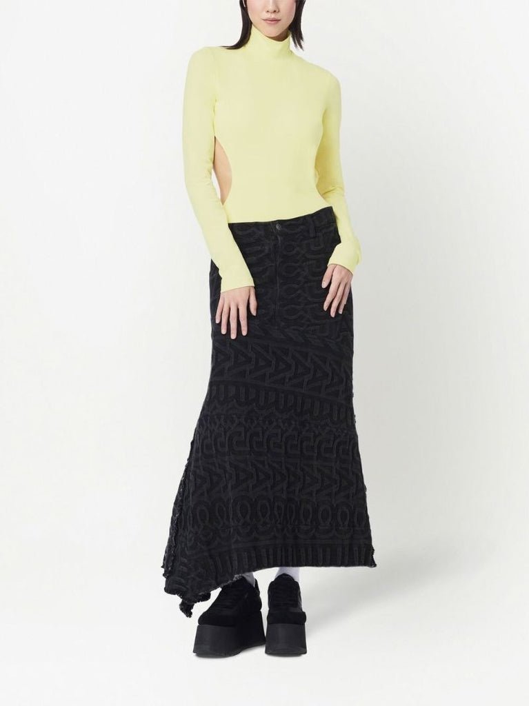 Black the Monogram Denim Skirt
