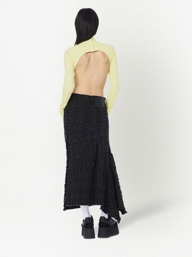 Black the Monogram Denim Skirt