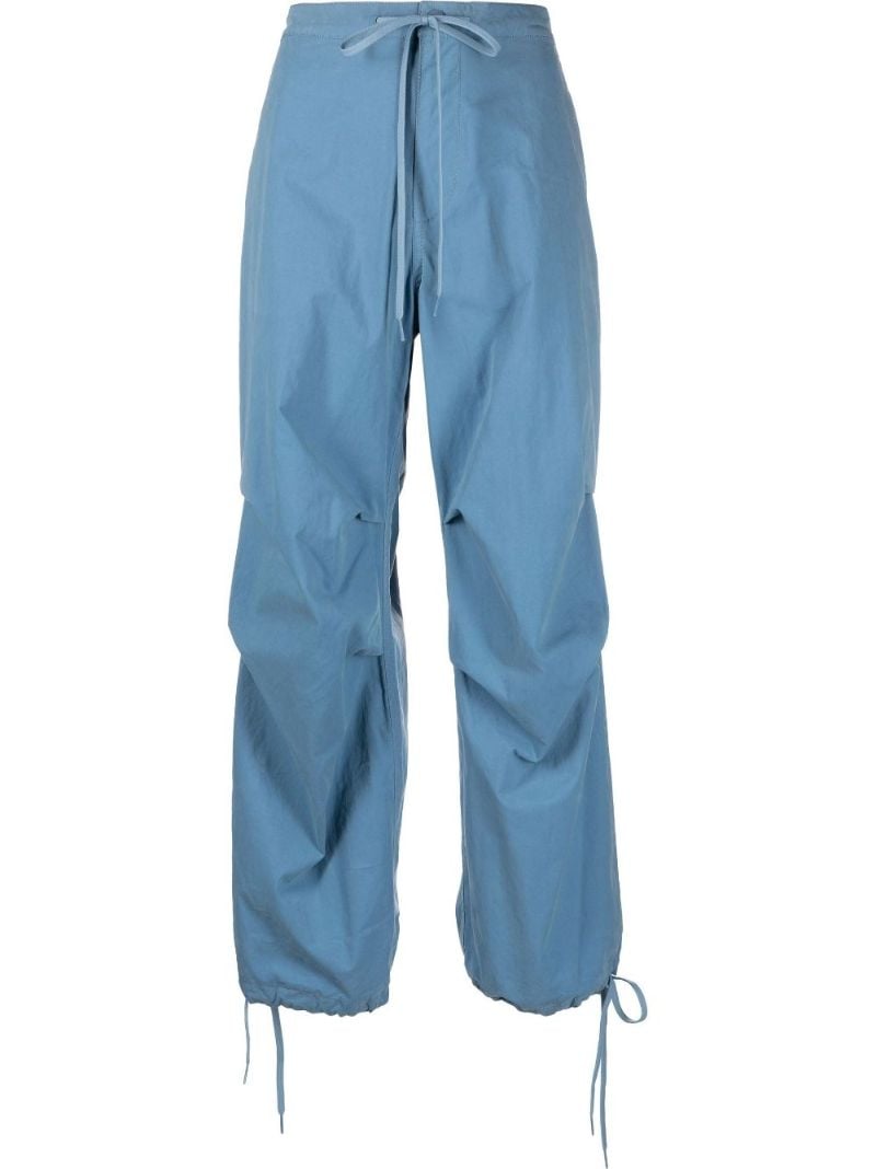 Blue Drawstring Parachute Trousers