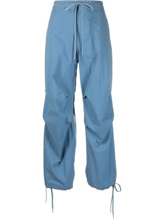 Blue Drawstring Parachute Trousers
