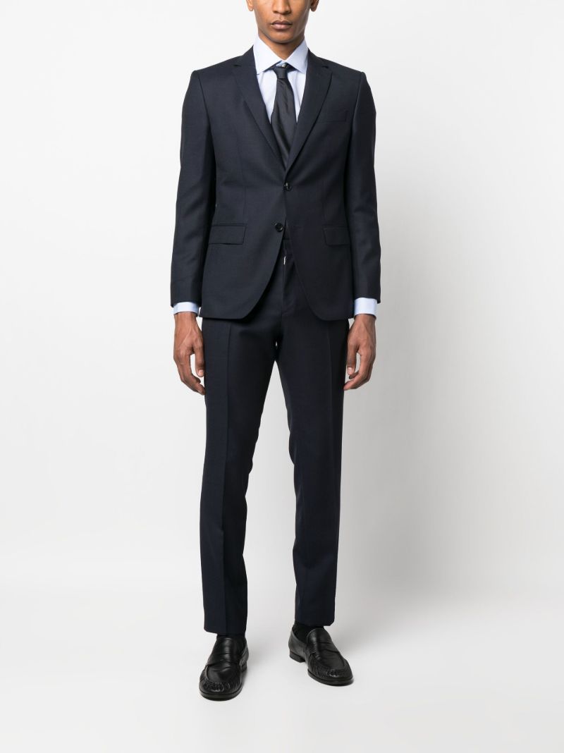 Blue H-huge Single-breasted Wool Suit
