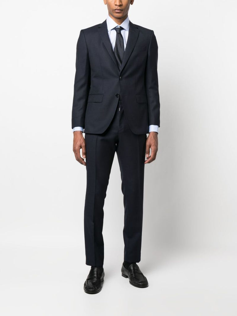 Blue H-huge Single-breasted Wool Suit