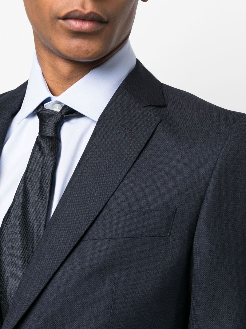 Blue H-huge Single-breasted Wool Suit