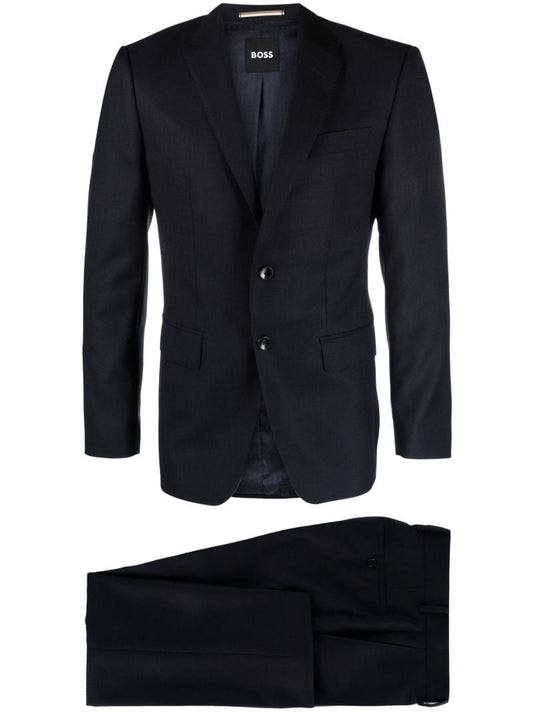 Blue H-huge Single-breasted Wool Suit