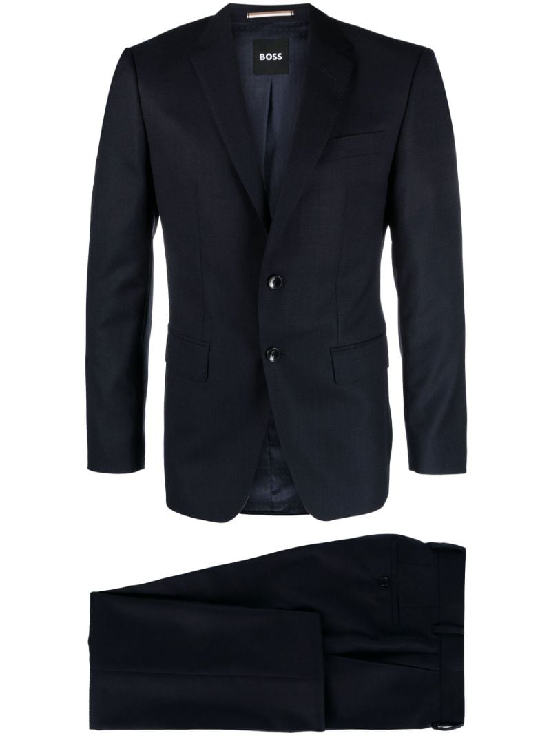 Blue H-huge Single-breasted Wool Suit