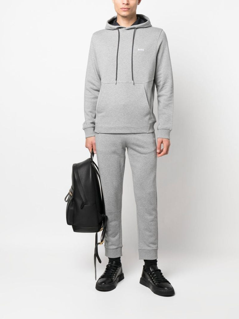 Grey Logo Embroidered Track Pants