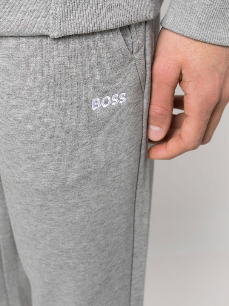 Grey Logo Embroidered Track Pants