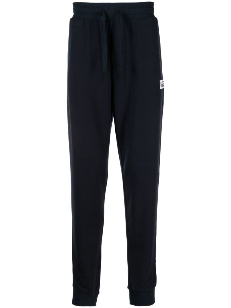 Blue Logo Print Track Pants