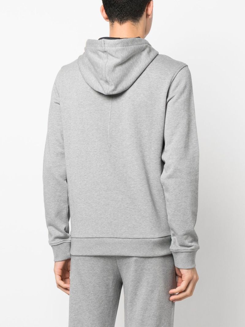 Grey Logo Embroidered Hoodie