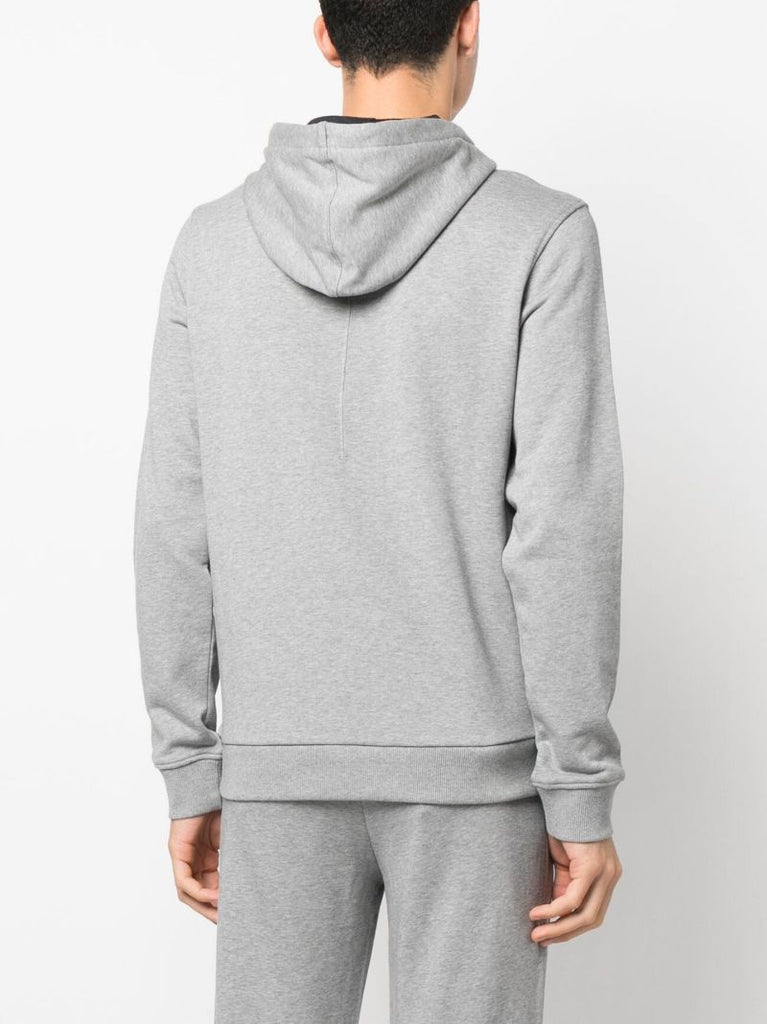Grey Logo Embroidered Hoodie