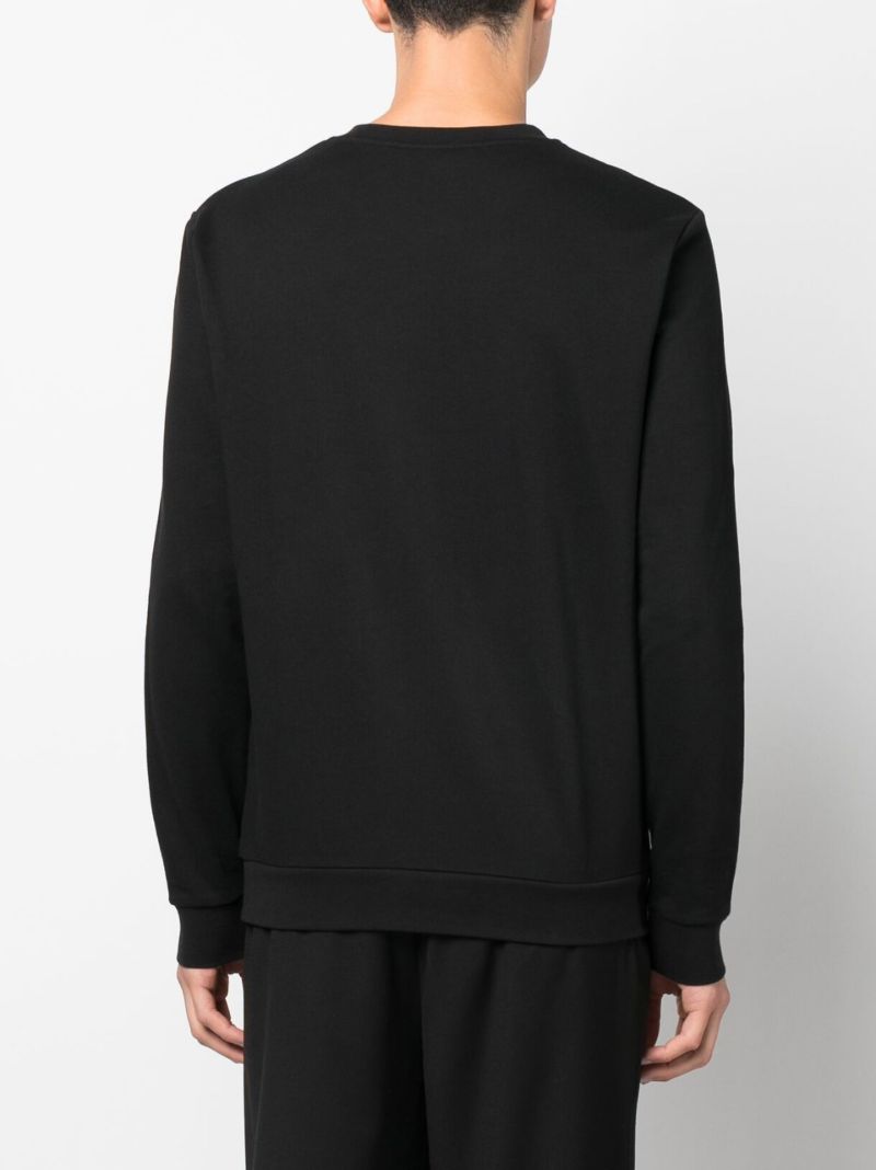 Black Stripe Detail Cotton Sweatshirt