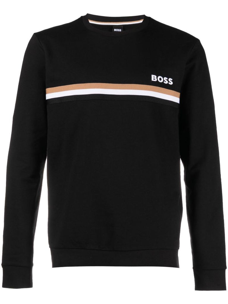 Black Stripe Detail Cotton Sweatshirt