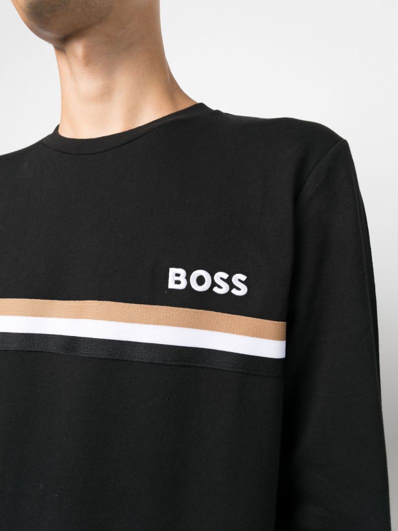 Black Stripe Detail Cotton Sweatshirt