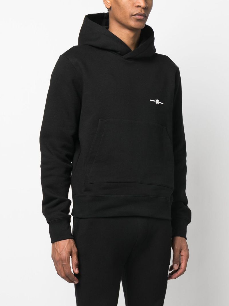 Black Logo Print Cotton Hoodie
