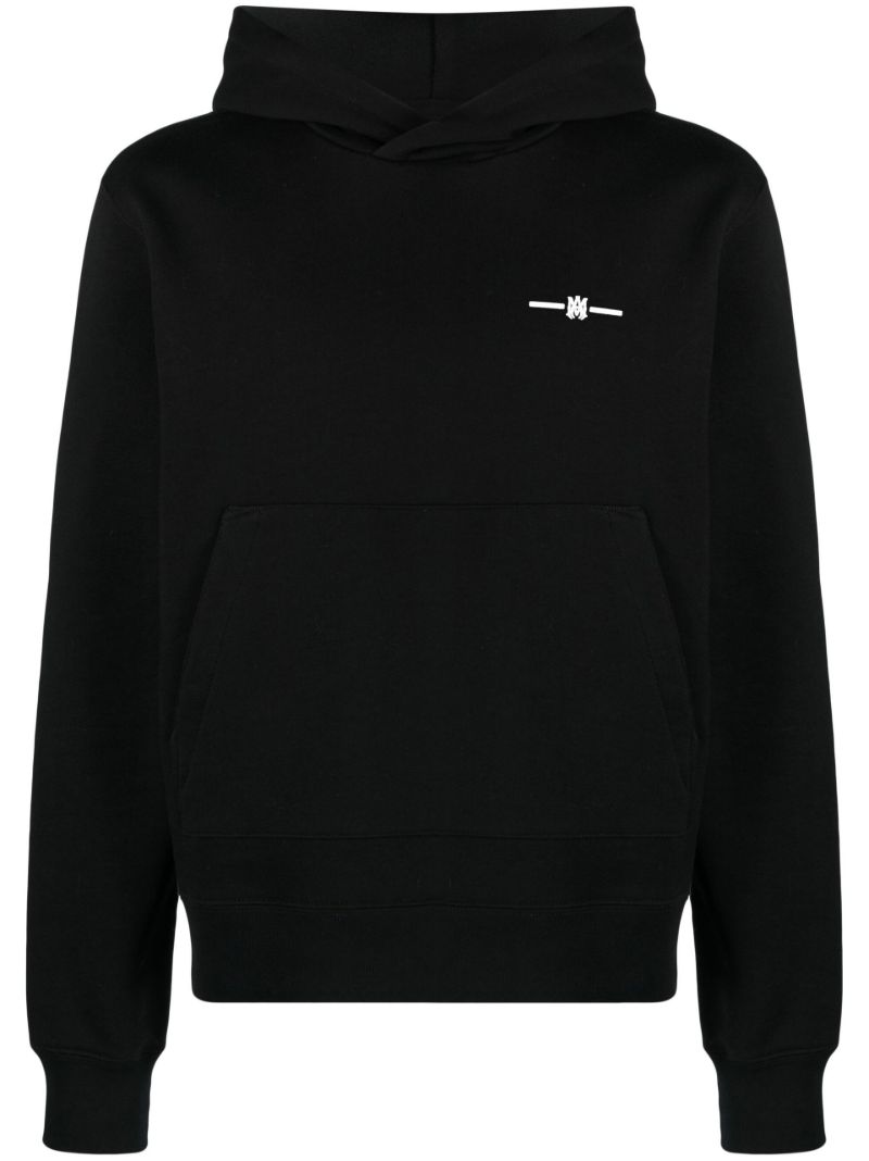 Black Logo Print Cotton Hoodie