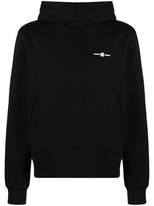 Black Logo Print Cotton Hoodie