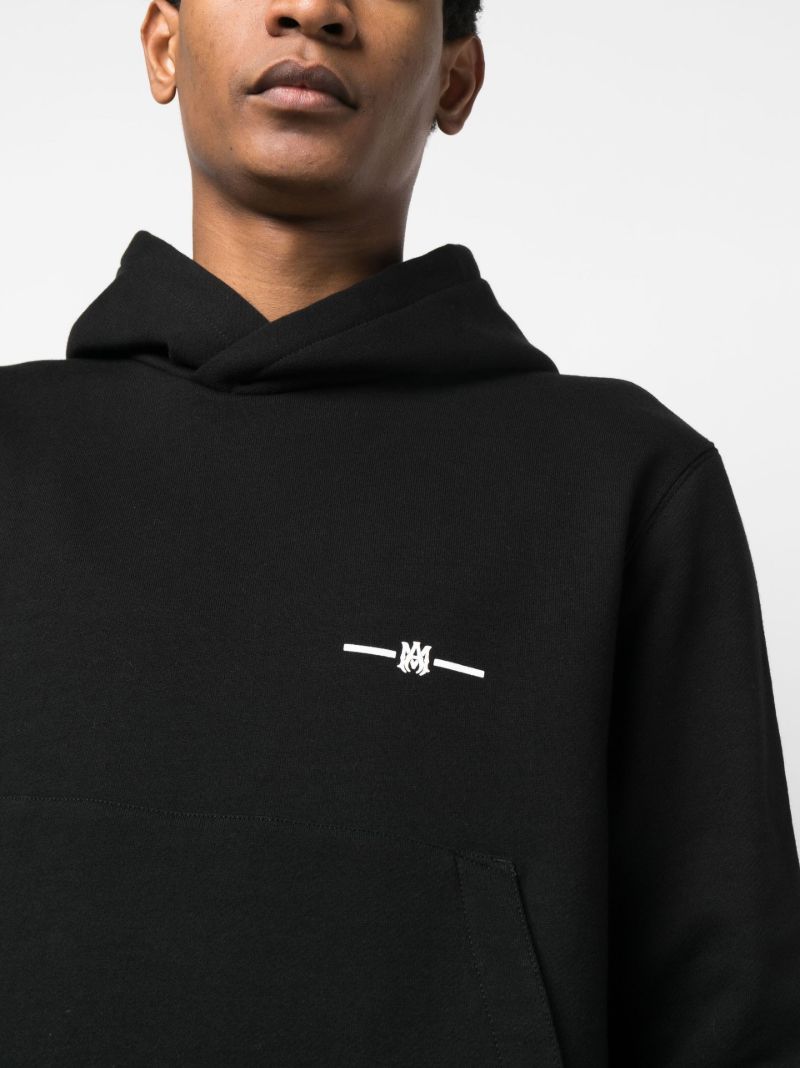 Black Logo Print Cotton Hoodie