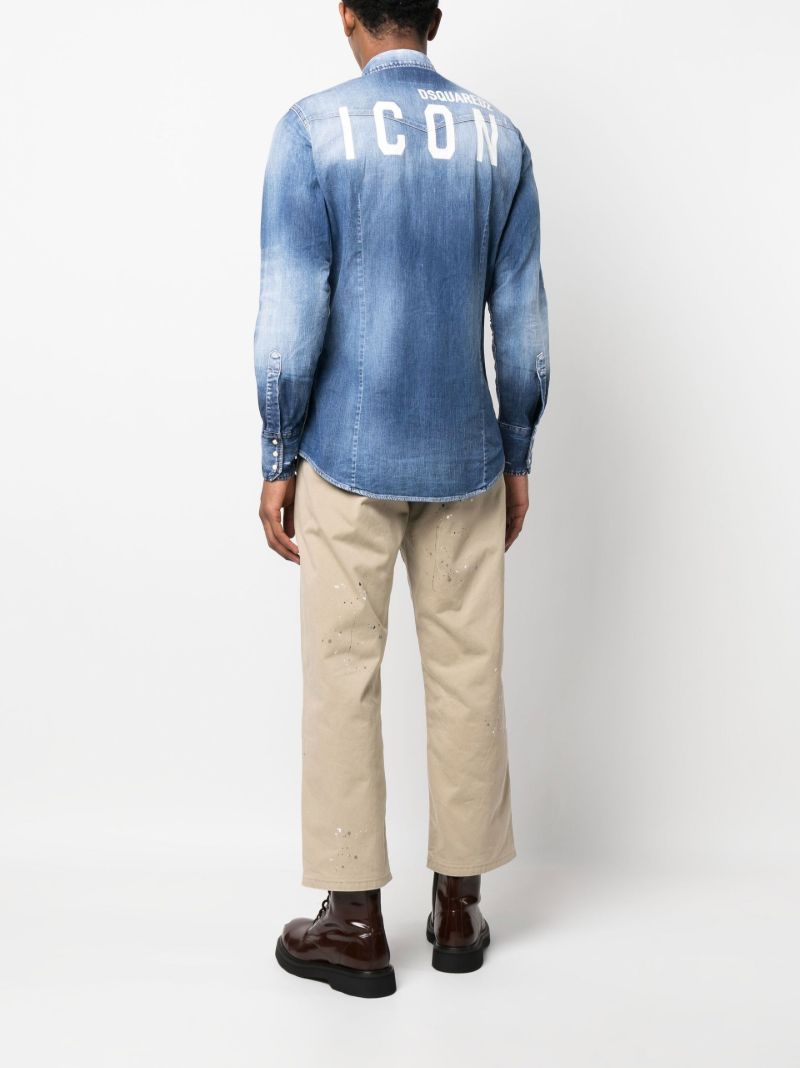 Blue Icon Western-style Denim Shirt