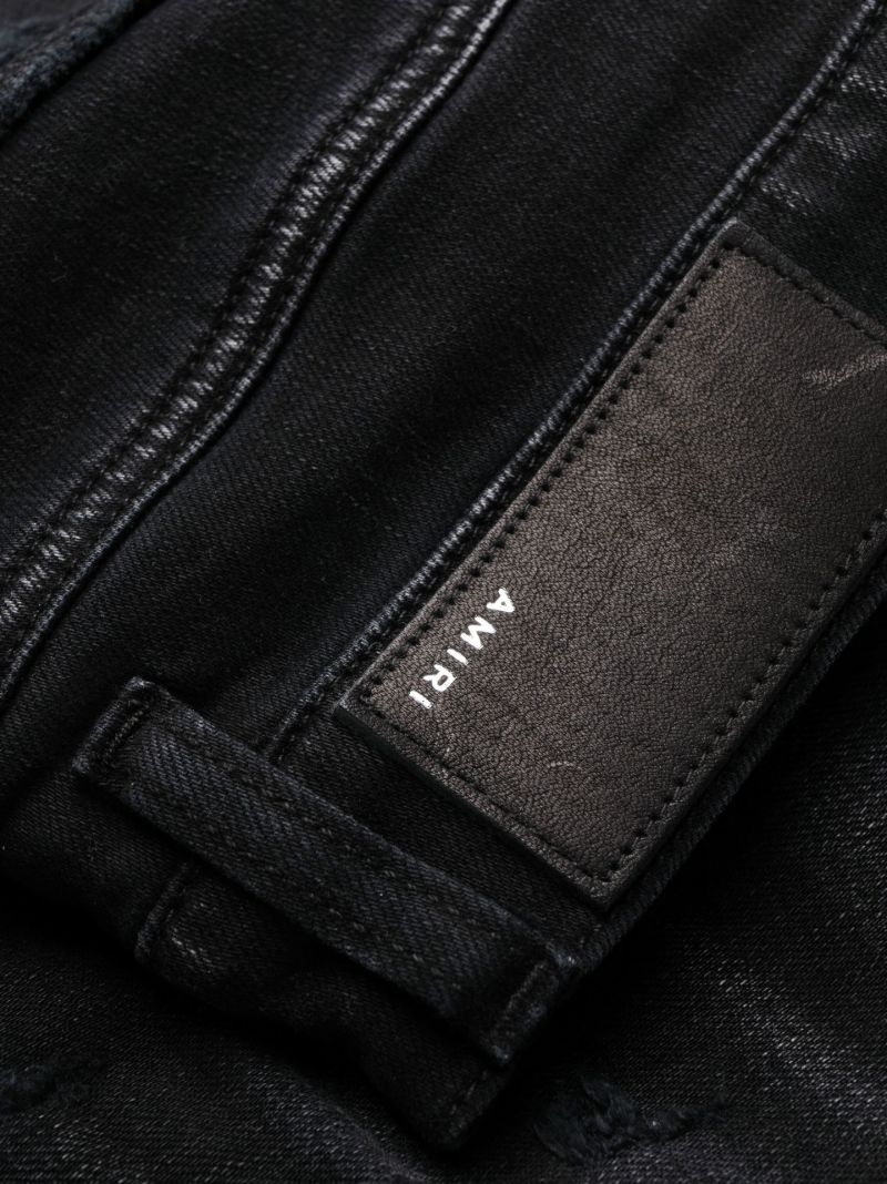 Black Distressed Slim-fit Jeans