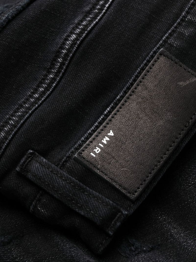 Black Distressed Slim-fit Jeans