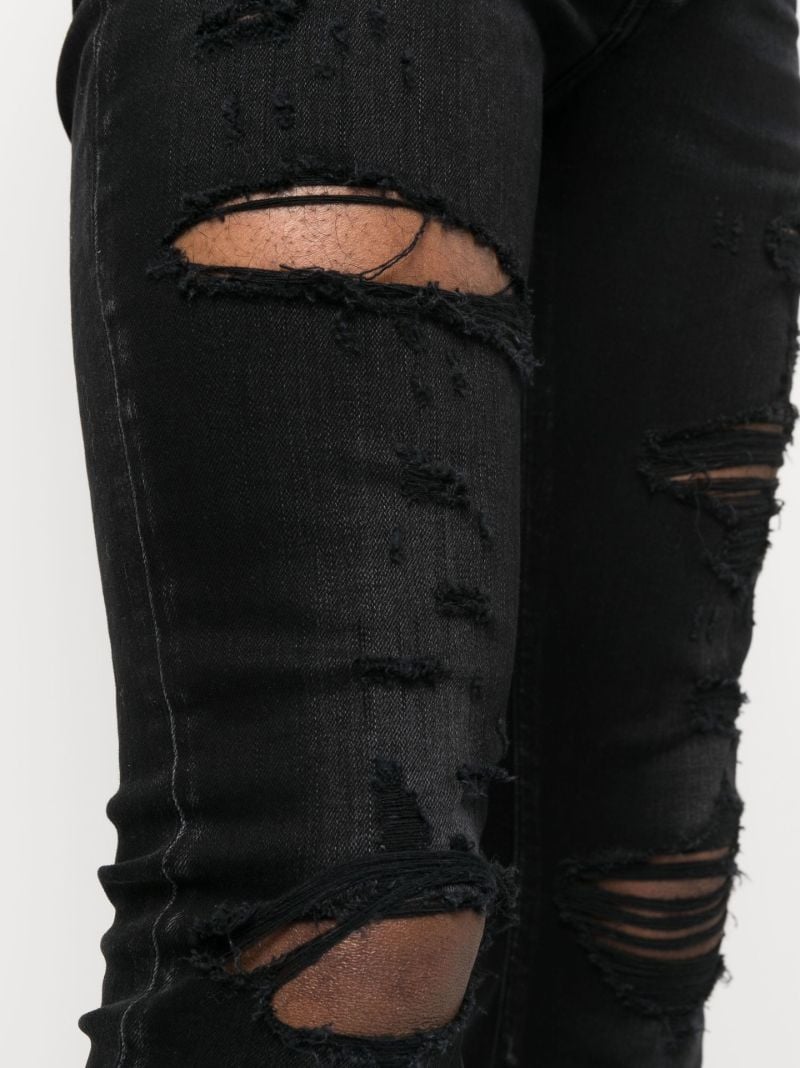 Black Distressed Slim-fit Jeans