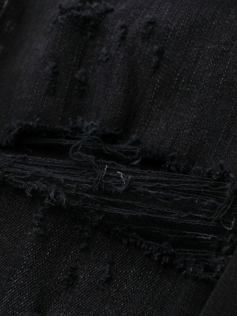 Black Distressed Slim-fit Jeans