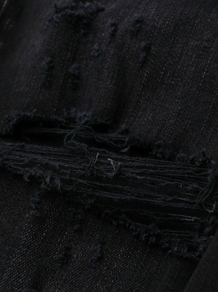 Black Distressed Slim-fit Jeans