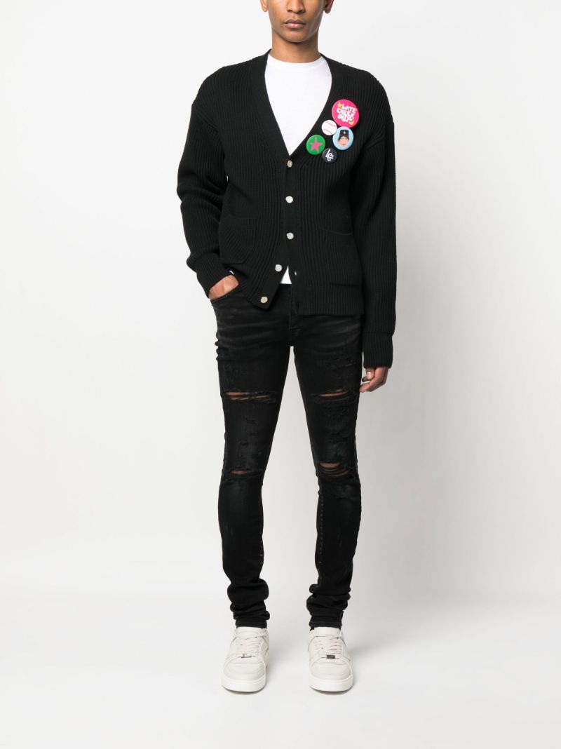Black Distressed Slim-fit Jeans