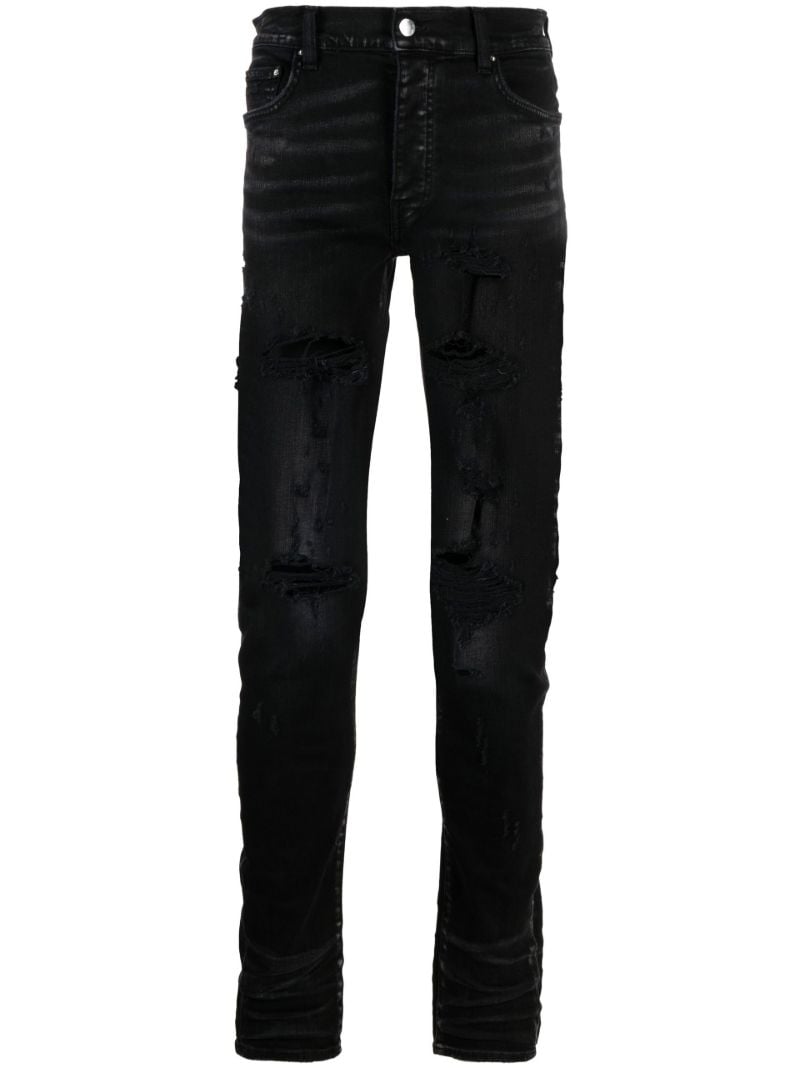 Black Distressed Slim-fit Jeans