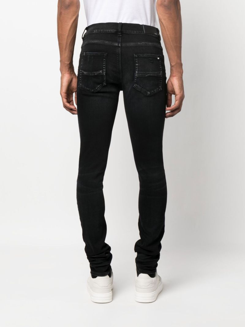 Black Distressed Slim-fit Jeans
