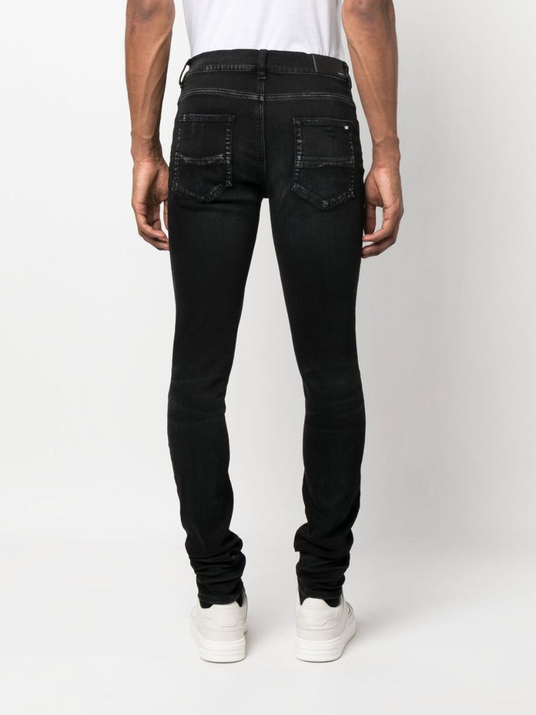 Black Distressed Slim-fit Jeans