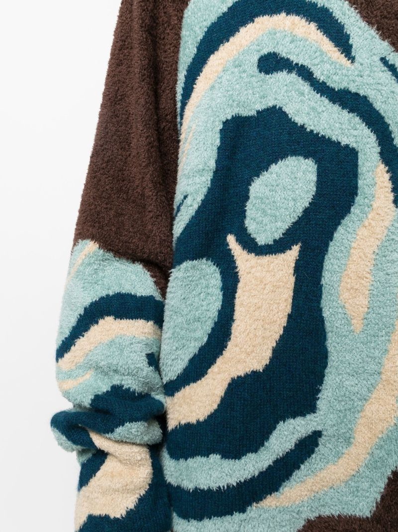 Brown Ollio Geode Print Sweater