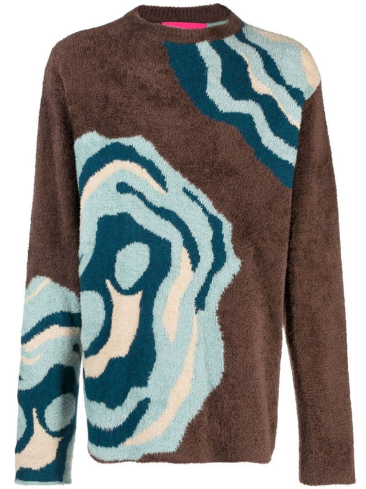 Brown Ollio Geode Print Sweater