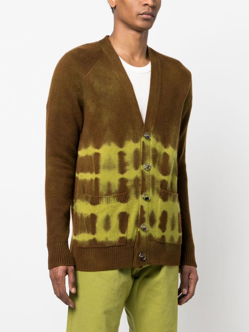 Brown Tie-dye Cashmere Cardigan
