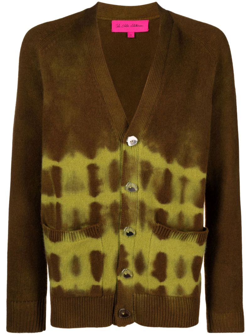 Brown Tie-dye Cashmere Cardigan