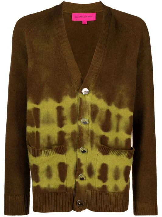 Brown Tie-dye Cashmere Cardigan